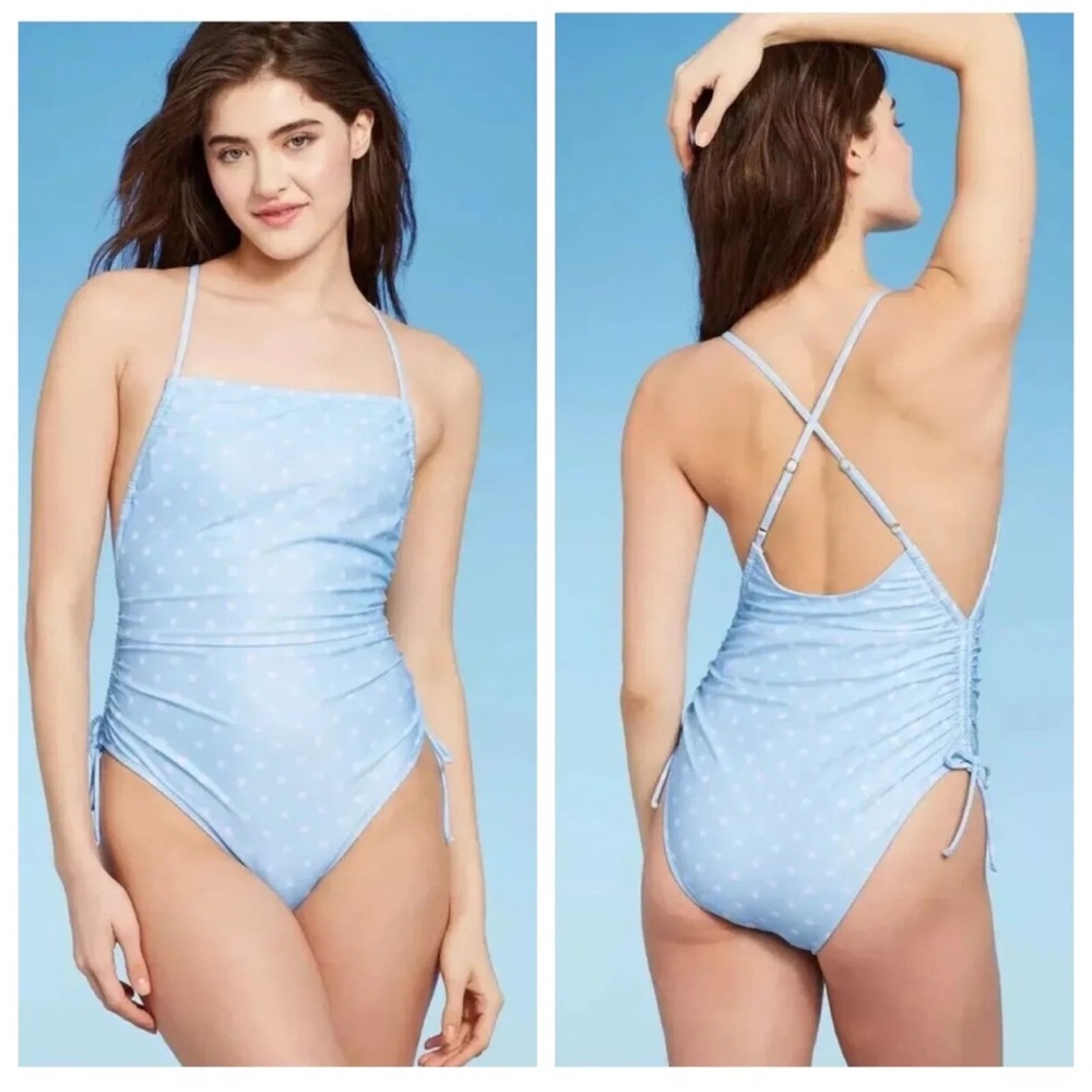 ☀️Wild Fable Light Blue Polka Dot Swimsuit, XS and Small available, NWT $32 MSRP